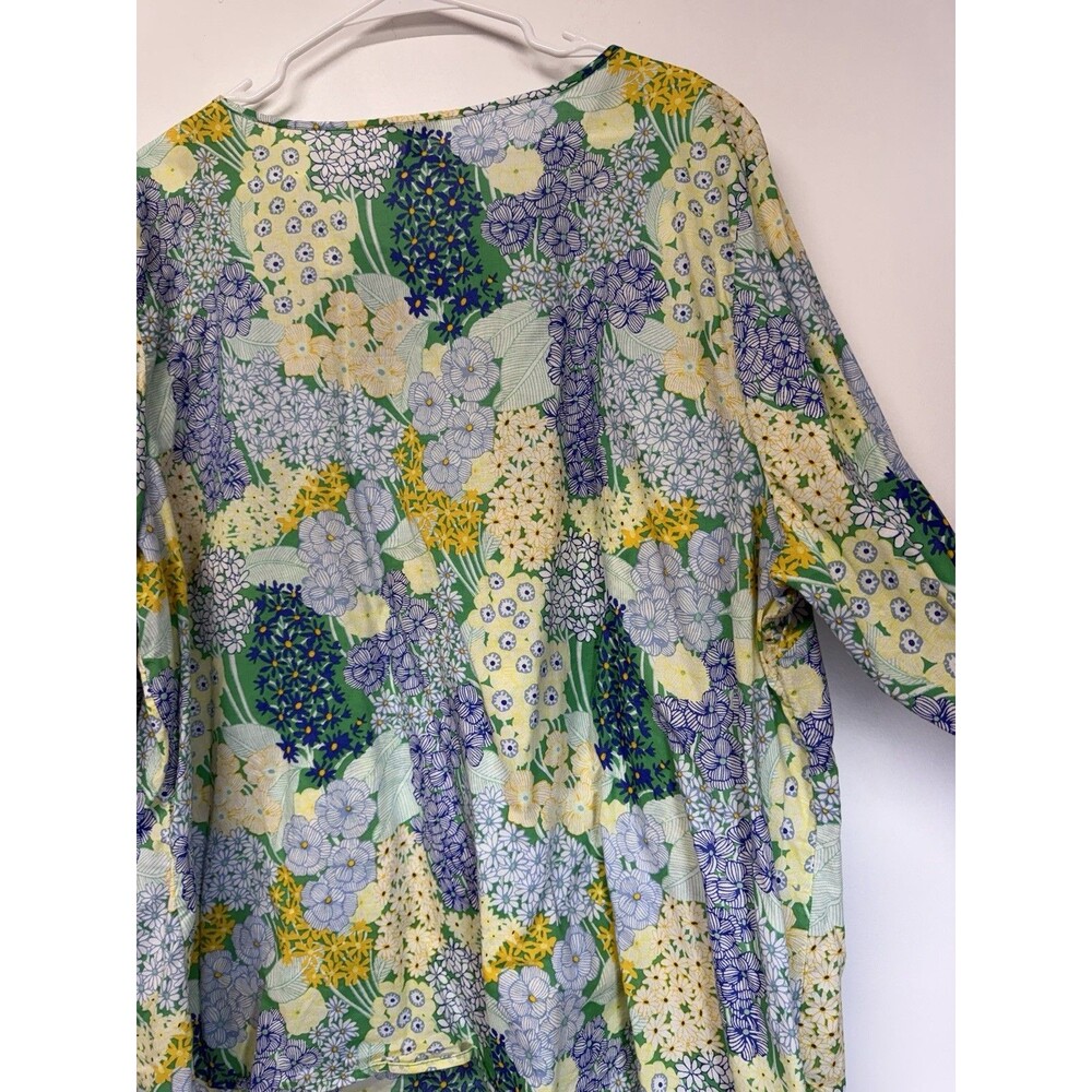 Talbots Plus Blouse Band Collar Popover Cluster Garden Floral Lightweight Top 3X - Picture 14 of 16